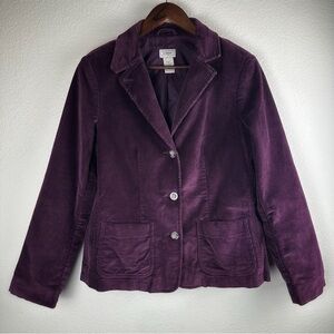 L.L. Bean Deep Purple Corduroy Blazer Size 8